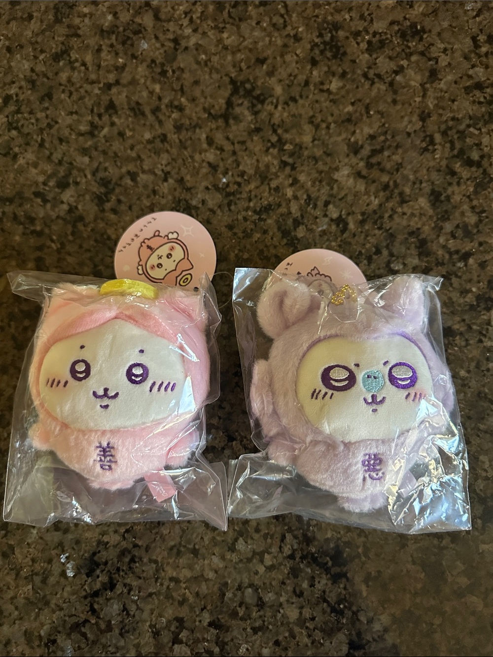 Chiikawa Tenshi ❤️Akuma mini soft vinyl figure keychains set with original bag